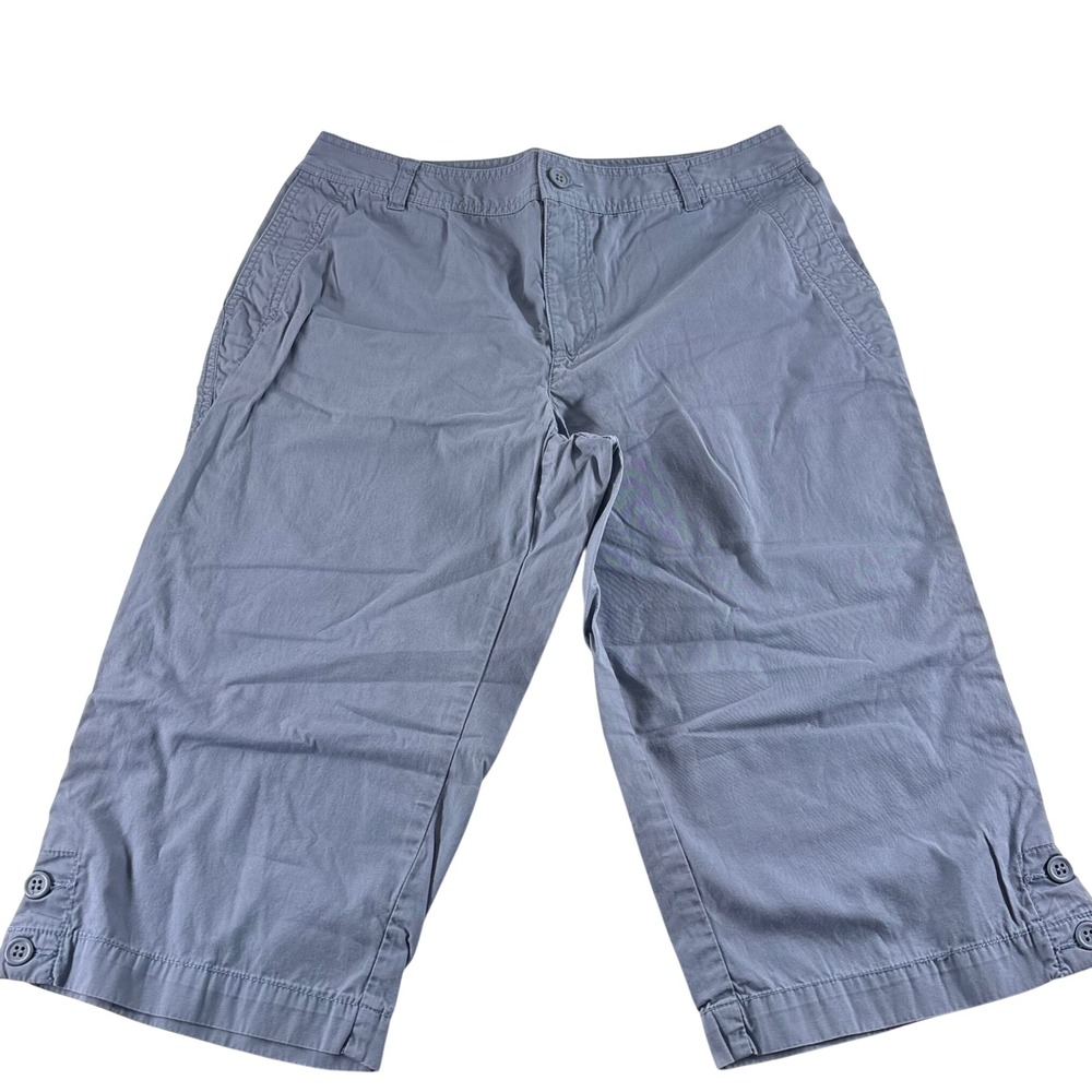 Liz Claiborne Lizwear Blue Purple Cotton Capri Pants Womens Size 10 Cropped 2466